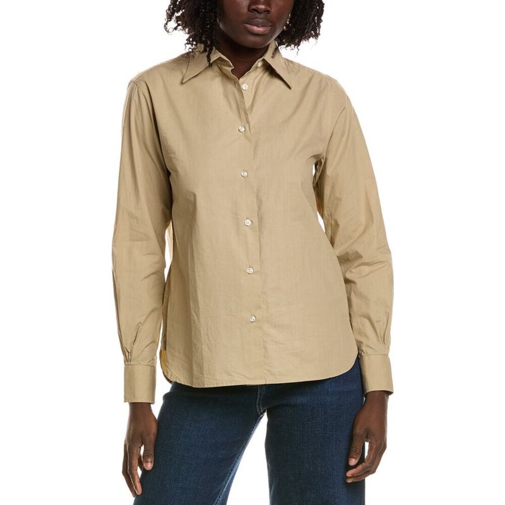 Officine Générale Womens Officine Generale Ella Woven Top, Brown